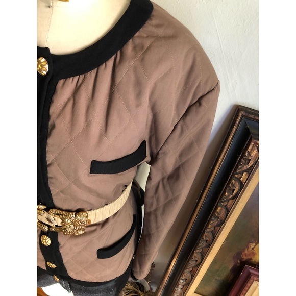Vintage quilted boxy brown bomber jacket - Picture 2 of 16